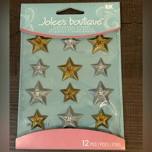 Jolee’s Boutique Gold Silver Stars Cabochons 3D Gemstones Scrapbooking Sealed